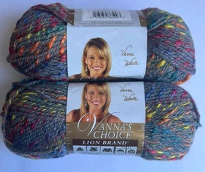 LOT Of 2 VANNA’s CHOICE in PATCHWORK GREY by Lion Brand 2.5oz 121yds Acrylic - Picture 1 of 6