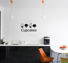 Cupcakes Kitchen Dining Shop Sign Logo Cakes Wall Art Decal Sticker Picture