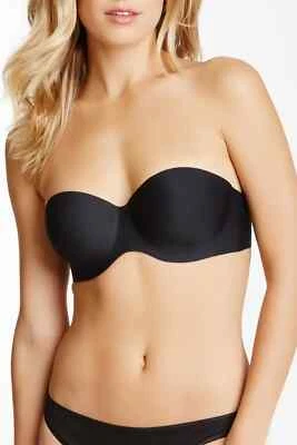 FELINA Black Hint of Skin Seamless Underwire Strapless CONTOUR Bra 34D 6202 NEW - Image 1 of 4
