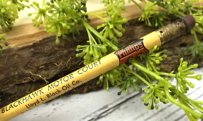 Lápiz Publicitario De Colección Black Hawk Motor Court Phillips 66 Gasóleo Lloyd L Negro Foto 1 de 4