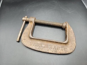 VINTAGE MARKENLOS UNZERBRECHLICH Temperguss 3" c klemmen hergestellt in usa - Bild 1 von 3