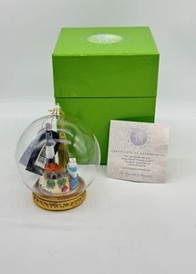 Lighthouse Glass Dome Christmas Ornament Nautical Memory Globe Flavia Milano - Picture 1 of 10