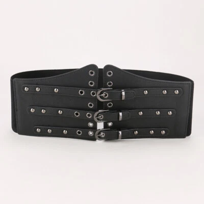 Bid for Size 3XL Women Black Punk Sytle Elastic Corset Belt Plus Size Gothic - image 1 of 4