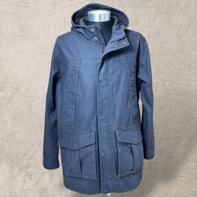 Timberland Hooded Jacket Utility Parka Coat Full Zip Pockets Blue SystemD Size L - Image 1 of 4