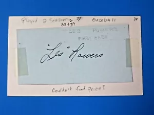 LES POWERS SIGNED CUT ON 3x5 INDEX CARD ~ PHILLIES / NY GIANTS (D. 1978) ~ RARE - Picture 1 of 1
