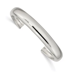 Sterling Silver 9mm Cuff Bangle Bracelet Holiday Perfect Gift for Her - Picture 1 of 4