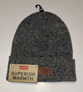 LEVI'S 45LV050015 Superior Warmth Beanie Marl Grey NS UNISEX - OSFA - BRAND NEW - Picture 1 of 7