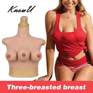 Silicone Breast Plate Three boobs Transgender Crossdresser C Cup cosplay - Picture 1 of 13