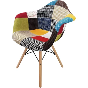 Sedia poltroncina PATCHWORK gambe in faggio - Foto 1 di 4