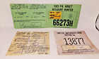 VTG 1983 PENNSYLVANIA Resident Hunting License ANTLERLESS DEER Tag permit forms