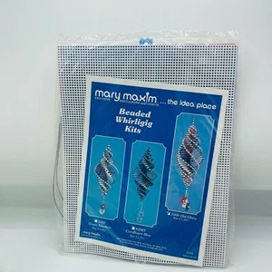 Mary Maxim Beaded Whirligig Kit 1000 Old Glory 6 x 22" Cottage Core Crafts - Picture 1 of 4
