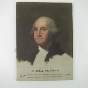 George Washington Bicentennial Commissions Program BJ Tepper Vintage 1932 RARE - Picture 1 of 18