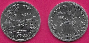 FRANZÖSISCH POLYNESIEN 1 FRANC 2003 UNC MIT I.E.O.M,FREIHEIT AUF THRON SITZEND, GEGENÜBER L - Bild 1 von 1