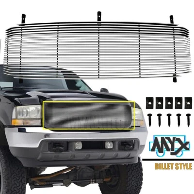 Chrome  Grille Fits 1999-2004 Ford F250 F350 Super Duty Main Upper Billet Grill - Image 1 of 4
