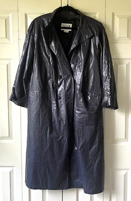 Abrigo de lluvia vintage Misty Harbor para mujer talla 12 azul marino a cuadros Foto 1 de 4