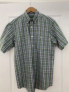 ORVIS Green & Blue Plaid Short-Sleeve Button Down Shirt w/ Chest Pocket - Size M - Picture 1 of 3