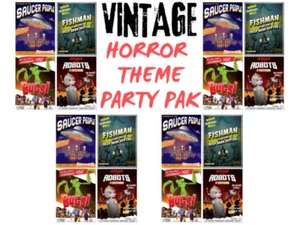 Póster recortes retro de película B de los años 50 decoración de fiesta 16 piezas Halloween horror - Imagen 1 de 4