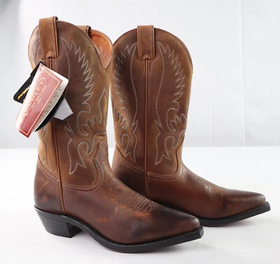 NEW BOULET Canada US Women’s sz 6 6.5 (7) Narrow Burnished Leather Western Boots - Image 1 of 4