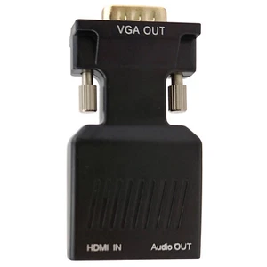 HDMI to VGA Output Converter 15pin Male 1080P Monitor Video 3.5mm Audio Adapter - Picture 1 of 9