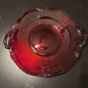 "Mangos de plato para servir elevados Paden City pie de gallo rojo rubí 13""" - Imagen 1 de 10