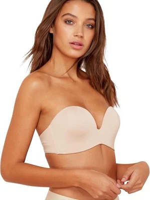 Sujetador push-up Wonderbra Ultimate sin tirantes acolchado beige 34C nuevo con etiquetas Foto 1 de 4