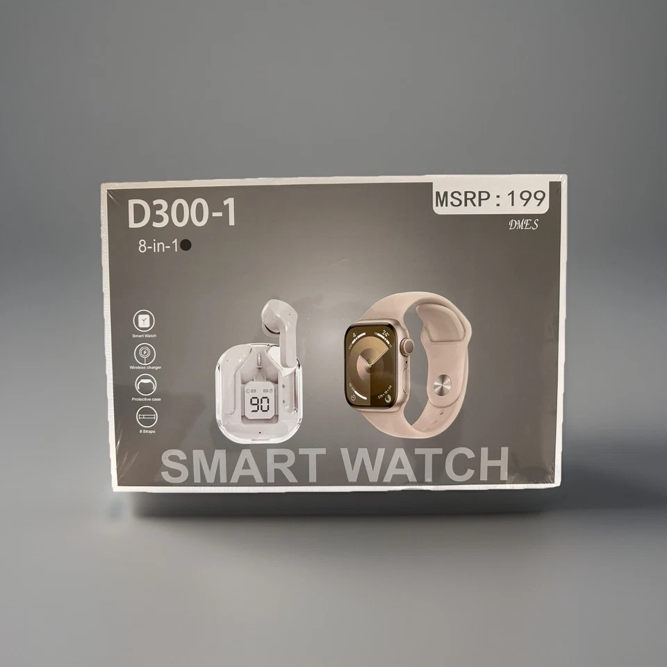 D300 8-IN-1 SMART WATCH, EAR BUDS, & *8 WRIST STRAPS* *BRAND NEW IN BOX* $199+ - Image 1 of 2