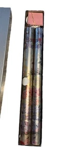 Vintage Rose Floral Pattern Shiny Wrapping Paper 2 Rolls wit Tags and Ribbon - Picture 1 of 5