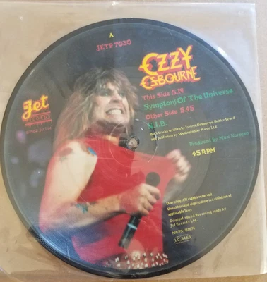 BLACK SABBATH / OZZY OSBOURNE**SYMPTOM OF THE UNIVERSE** 7" PICTURE pic DISC - Image 1 of 2