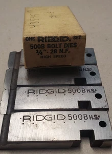 Ridgid Bolt Dies 48535 500B 1/4"-28 NF High Speed - Picture 1 of 9