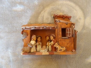 Vintage Terrakota Ton peruanische Geburt Jesu Krippe, Handarbeit, sehr detailliert - Bild 1 von 11