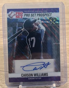 2021 Leaf Trinity Pro Set Carson Williams RC Purple Auto #'d /20 Rays - Picture 1 of 2