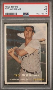 1957 Topps #1 Ted Williams PSA 3 VG HOF - The Splendid Splinter Boston Red Sox - Picture 1 of 2