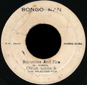 Clifton Gibbs & The Selected Few / Brimstone And Fire 7in Bongo Man B.M. 00032 - Bild 1 von 2
