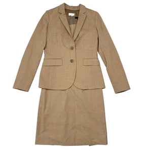 J Crew Women’s Dress Suit Size 0 Tan Super 120s Wool Blazer Career Professional - Imagen 1 de 17
