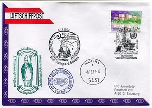 1997 Luftschiffpost n. 17 Pro Juve. Dirigibile HB-BKR Kuchl Golling Salzach ONU - Picture 1 of 1