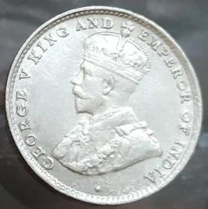 Ceylon (Sri Lanka), 10 Cents, George V, 1921, KM# 104a, Silver (.550) (S-826) - Picture 1 of 2