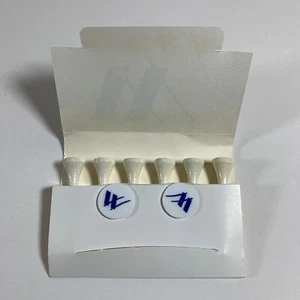 Vintage Watson Wyatt bedruckte Golf-Tees, 6er Set & 2 Logo Ball Marker - Bild 1 von 6