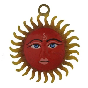 SURYA WAND DEKORATIV handgefertigt seltener Stamm Surya Sonne Wand hängende Metallstatue - Bild 1 von 3
