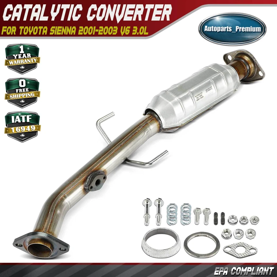Convertidor catalítico lateral trasero para Toyota Sienna 2001-2003 V6 3,0 L compatible con EPA Foto 1 de 4