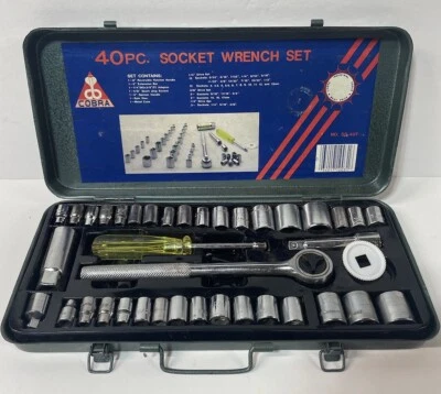 Cobra 40 pcs. Socket Wrench Ratchet Set Tool with Case COMPLETE Foto 1 de 4