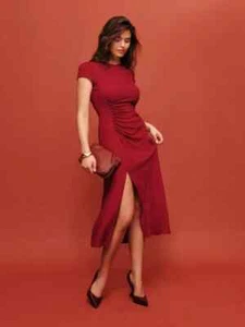 248 $ Reformation Petites Frasier Kleid | Sangre | Größe 4 - Bild 1 von 17