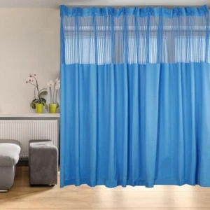 Blue Room Divider Curtain for SPA Privacy Cubicle Curtain Grommet Curtain - Picture 1 of 13