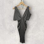 Oh Polly Plunge Unitard Jumpsuit Grey Size Uk10 BNWT