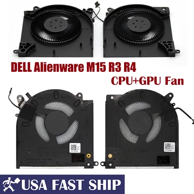 OEM CPU + GPU Cooling Fan 12V 0TG9V0 0D1X38 For DELL Alienware M15 R3 R4 Laptop - Image 1 of 4