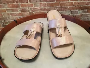 Alegria Penny Champagne Leather Comfort Tassel Slide Sandals 42 11.5 12 NEW - Picture 1 of 3