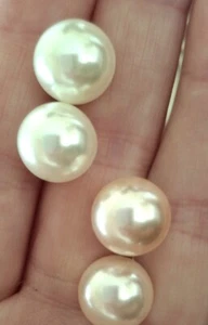 LARGE 12mm CLASSIC FAUX PEARL EARRINGS ROUND STUDS NEW BRIDAL WEDDING free P & P - Picture 1 of 11