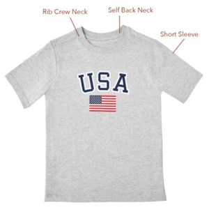 Members Mark Kids Unisex Relaxed Fit Crew Neck Short Sleeve Americana Tee S 6/7 - Picture 1 of 7