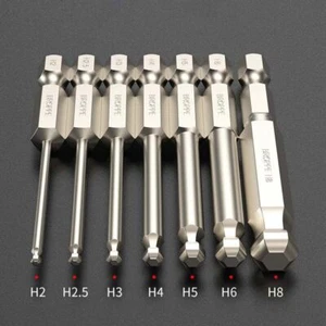 1/4" Shank Hex Magnetic Screwdriver Drive Drill Bits Ball Head H2/2.5/3/4/5/6/8 - Picture 1 of 28