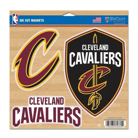 CLEVELAND CAVALIERS 3 PACK OF DIE-CUT VINYL MAGNETS 11"X11" SHEET NBA LICENSED Cover