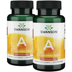 Swanson Vitamin A 10.000IE 250 Softgel unterstützt Augen- & Immungesundheit - Bild 1 von 2